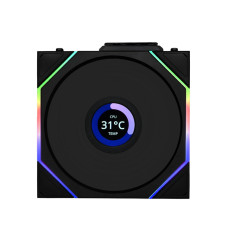 Lian Li UNI Fan TL - LCD Wireless Black 120 - Single Pack (Reverse Blade) - 2.4 GHz Wireless Signal RGB & Case Fan - Infinity Mirror 